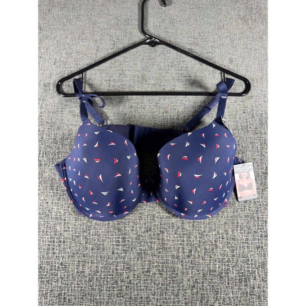 Nautica Intimates Navy Sailboat Print Smooth Finishโ Everyday Bra 40DD NT5327
